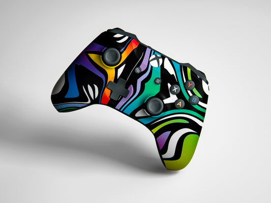 Abstract Colour Paints Matte Finish Controller Skin