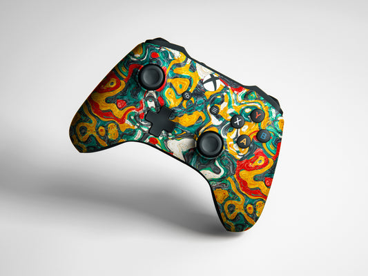 Colourful Liquid Paint Matte Finish Controller Skin