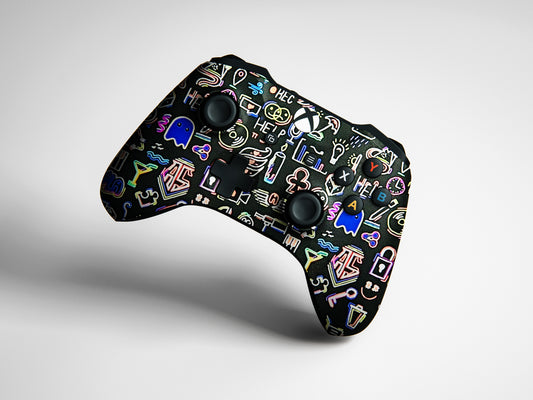 Colourful Doodles Matte Finish Controller Skin