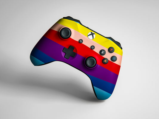 Rainbow Wave Art Matte Finish Controller Skin
