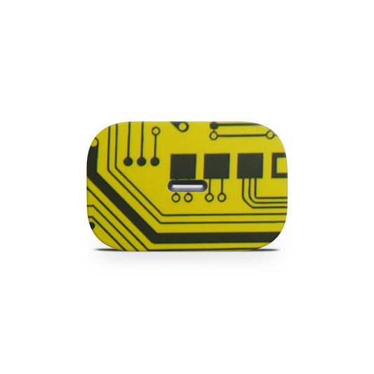 Yellow Tech Circuit Matte Finish Latest Skin For Charger