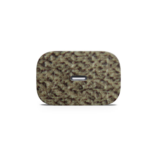 Premium Beige Febric 3D Textured Skin For Charger
