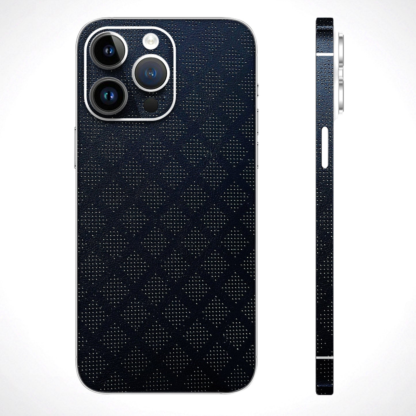 Black Premium Dotted Leather Finish Phone Skin