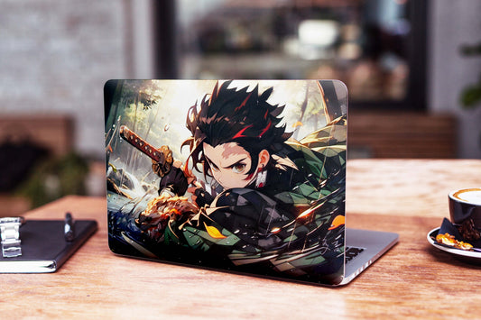 Poster of Giyu Tomioka Demon Slayer Anime 3D Textured Laptop Skin