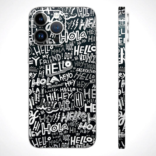 Hi Hello Doodles Matte Finish Phone Skin