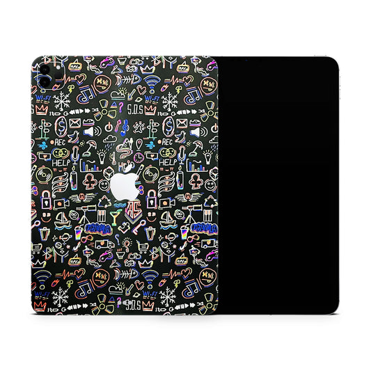 Colourful Doodles Matte Finish Skin For iPad/Tablet