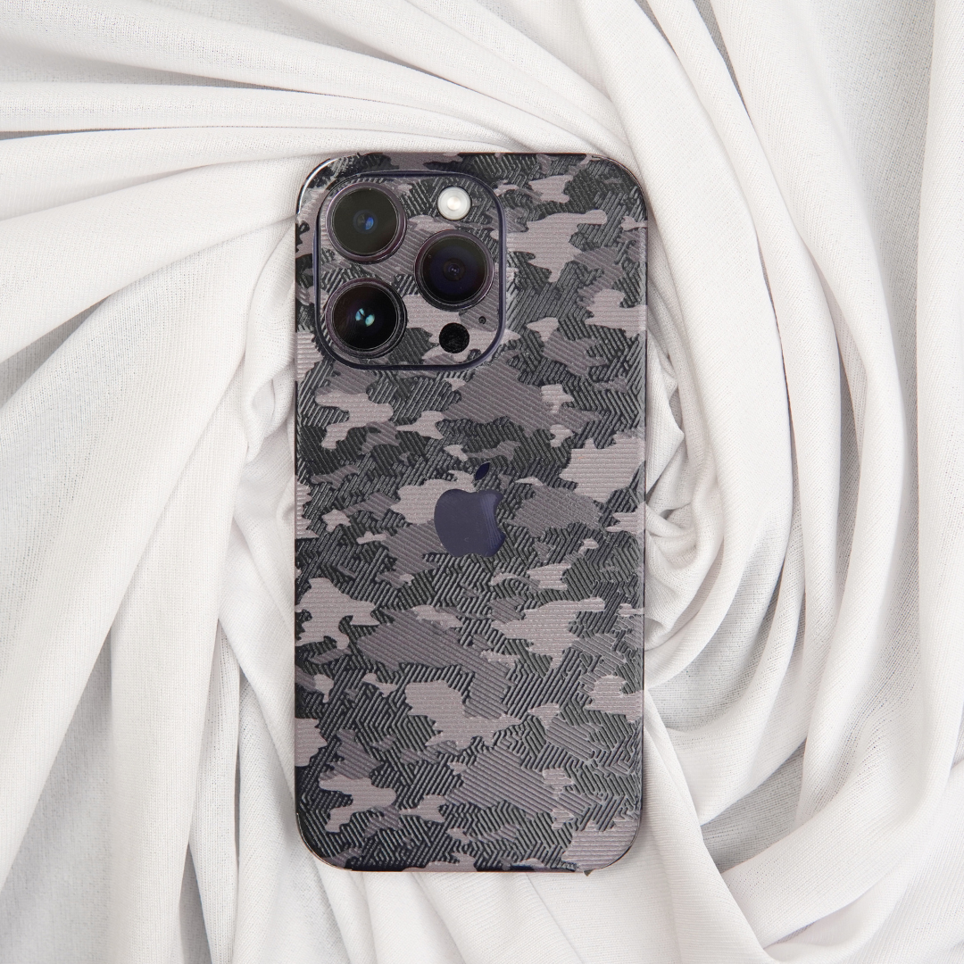 Black/Grey Camoflaunge 3D Textured Phone Skin - Skinly