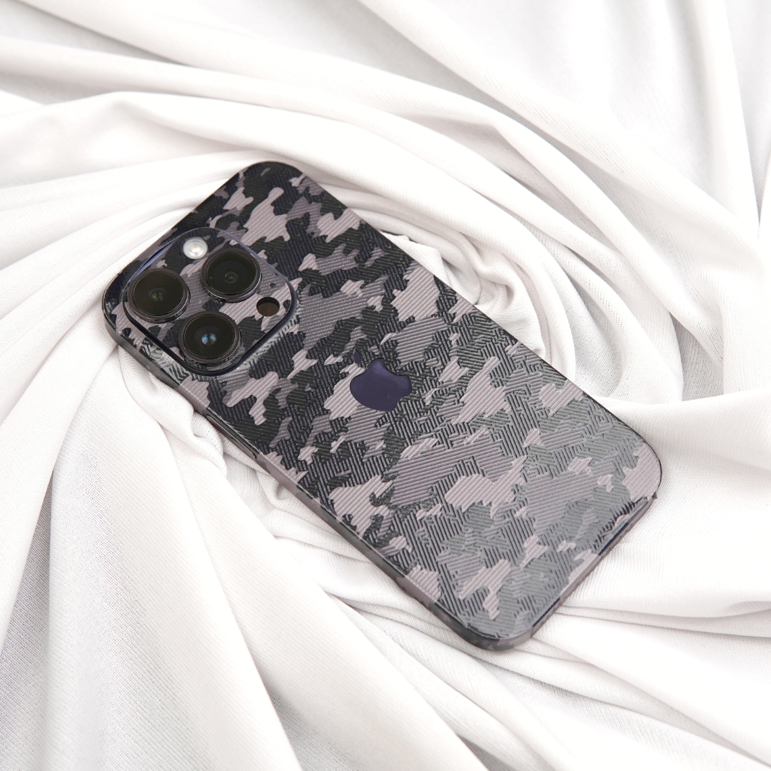 Black/Grey Camoflaunge 3D Textured Phone Skin - Skinly