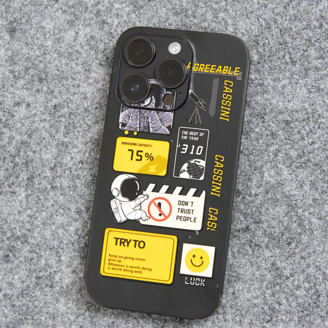 Black Cassini 3D Textured Phone Skin - Skinly