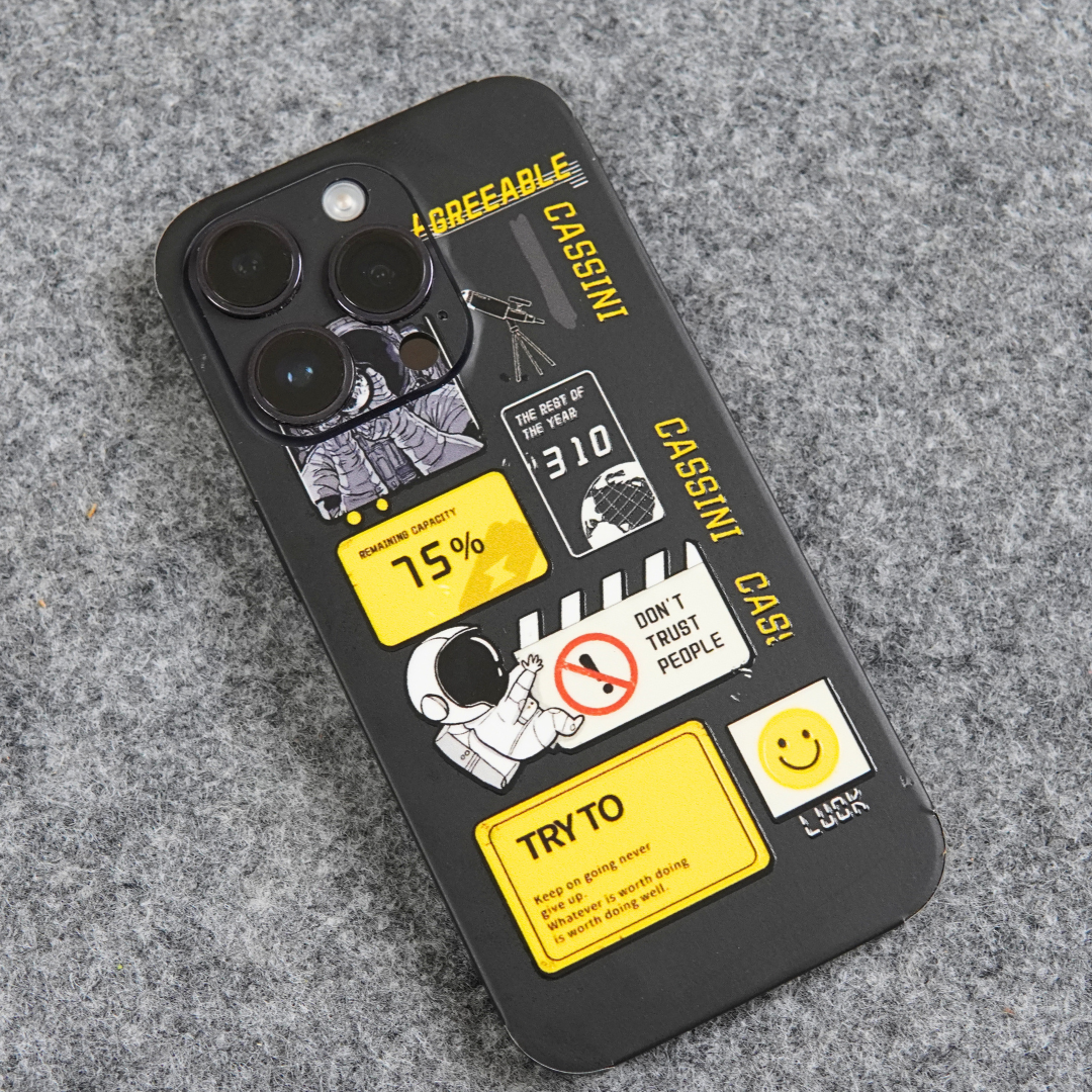 Black Cassini 3D Textured Phone Skin - Skinly