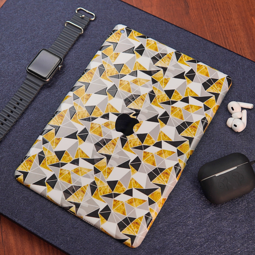 Yellow Grey Tile 3D Textured Skin For iPad/Tablet - Skinly
