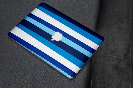 Stylish Blue Abstract Colour Lines Matte Finish Latest Laptop Skin
