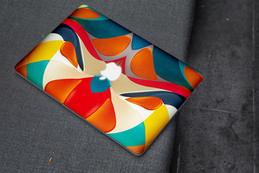 Blue And Orange Paint Design Matte Finish Latest Laptop Skin