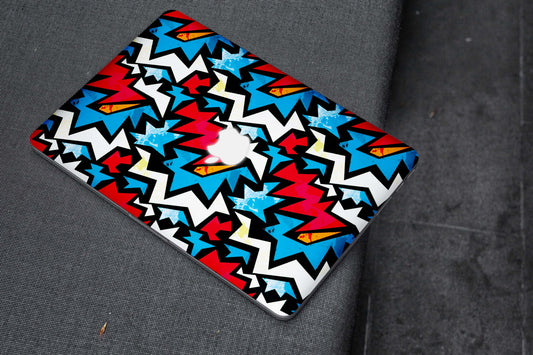 Funky Zig Zag Red And Blue Matte Finish Latest Laptop Skin
