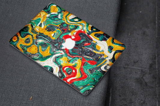 Colurful Liquid Paint Matte Finish Latest Laptop Skin