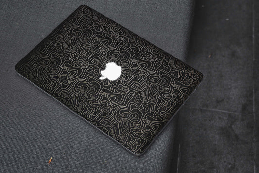 White Line Swirl Matte Finish Laptop Skin