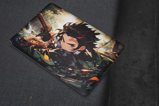 Poster of Giyu Tomioka Demon Slayer Anime 3D Textured Laptop Skin