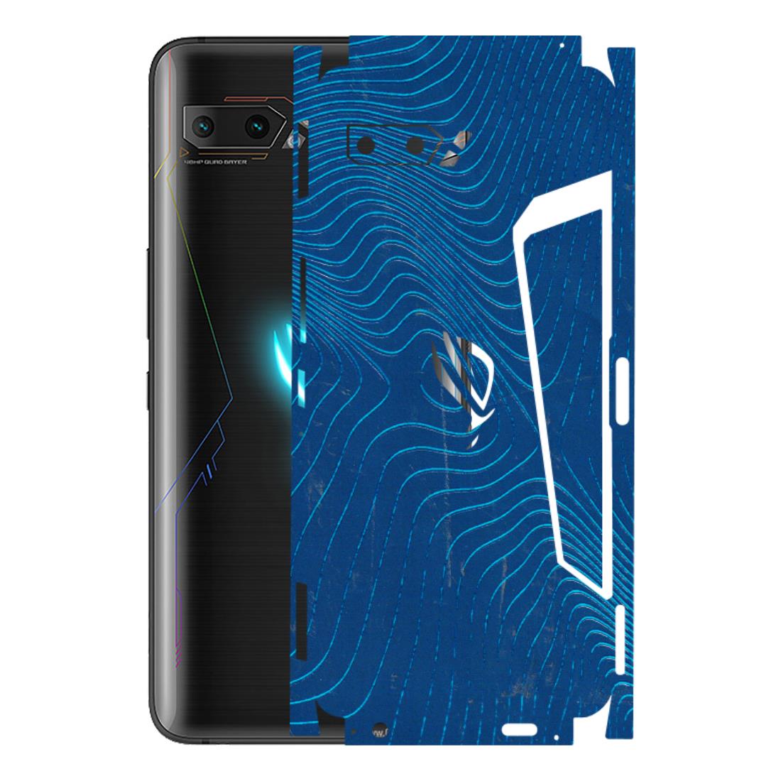 ASUS Phone Skins (All Models) - Abstract Blue Line Map - 3D Embossed Finish (L-272) Asus ROG Phone 2