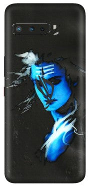 ASUS Phone Skins (All Models) - Har Har Mahadev Blue/Black - 3D Embossed Finish (L-185) Asus ROG Phone 3