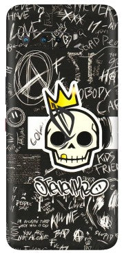 ASUS Phone Skins (All Models) - Funny Skull Black Chalk Grafitti - 3D Embossed Finish (L-22) Asus ROG Phone 3