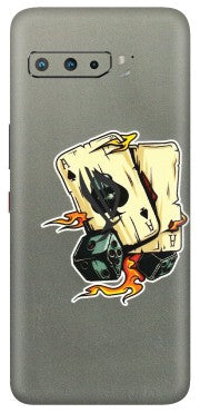 ASUS Phone Skins (All Models) - Grey Cards Of Ace - 3D Embossed Finish (L-77) Asus ROG Phone 3