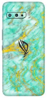 ASUS Phone Skins (All Models) - Green And Gold Marble Feel - Matte Finish (M-16) Asus ROG Phone 3