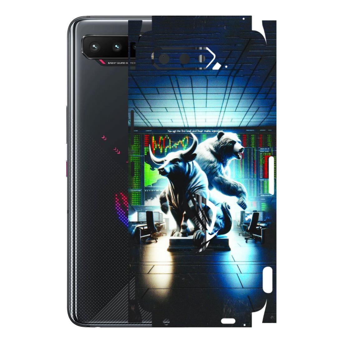 ASUS Phone Skins (All Models) - Stock Market Sensex Bear vs Bulls - 3D Embossed Finish (L-15) Asus ROG Phone 5