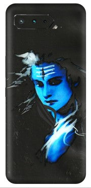 ASUS Phone Skins (All Models) - Har Har Mahadev Blue/Black - 3D Embossed Finish (L-185) Asus ROG Phone 5