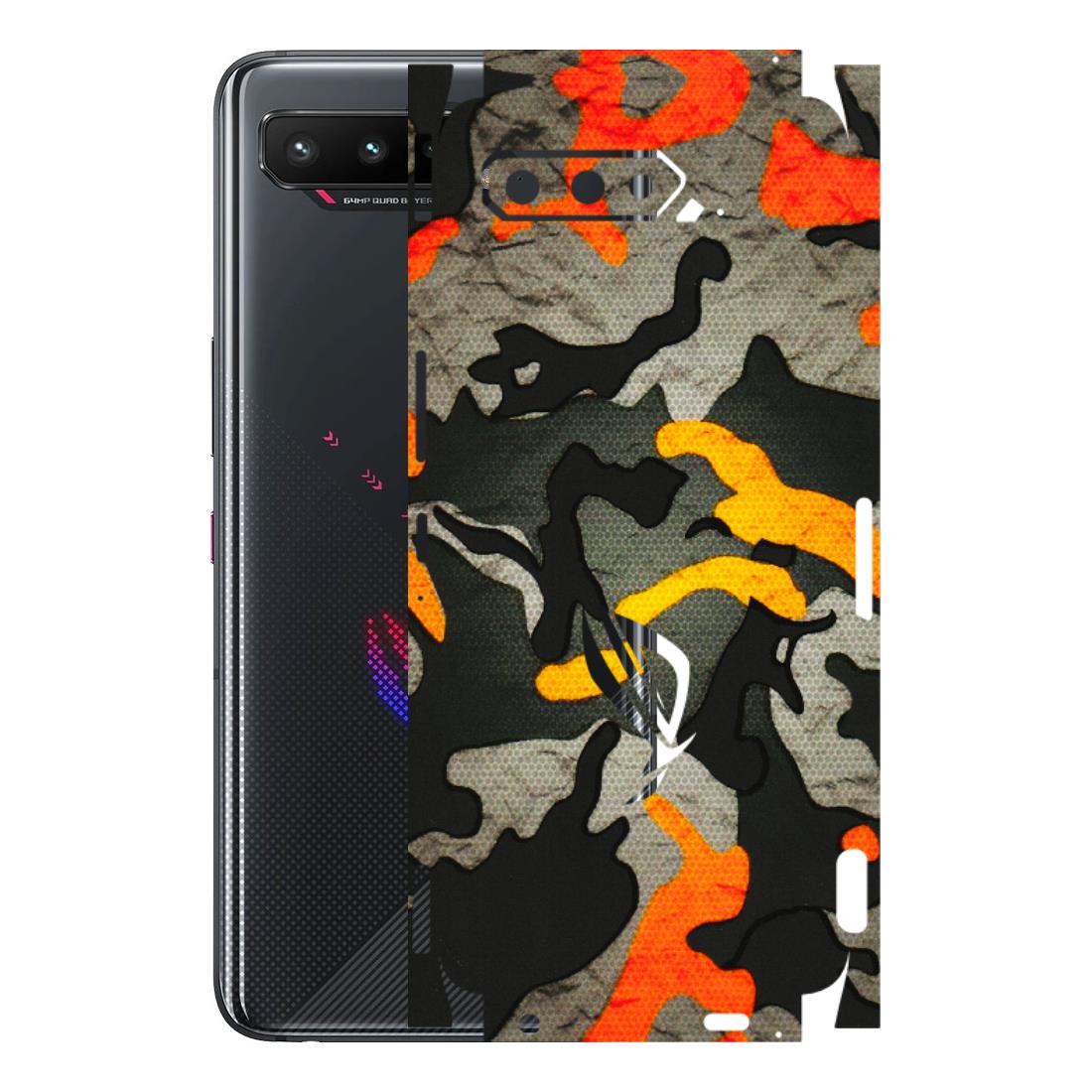 ASUS Phone Skins (All Models) - Orange Camouflage - 3D Embossed Finish (L-204) Asus ROG Phone 5