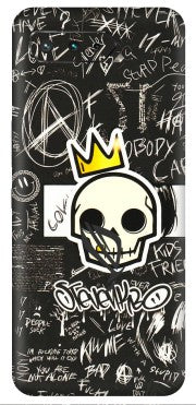 ASUS Phone Skins (All Models) - Funny Skull Black Chalk Grafitti - 3D Embossed Finish (L-22) Asus ROG Phone 5