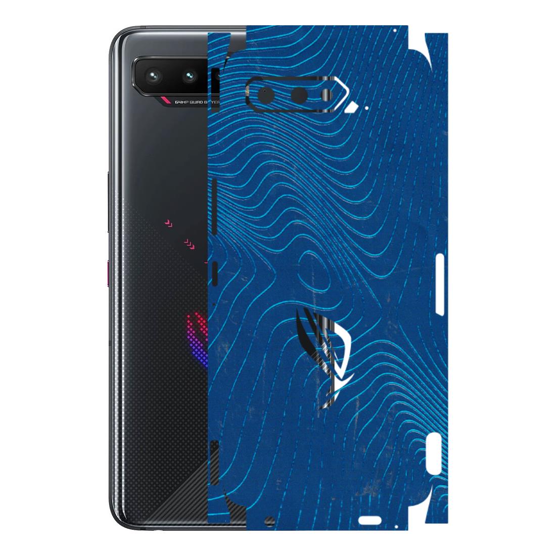 ASUS Phone Skins (All Models) - Abstract Blue Line Map - 3D Embossed Finish (L-272) Asus ROG Phone 5