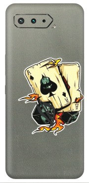 ASUS Phone Skins (All Models) - Grey Cards Of Ace - 3D Embossed Finish (L-77) Asus ROG Phone 5