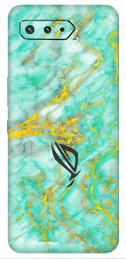 ASUS Phone Skins (All Models) - Green And Gold Marble Feel - Matte Finish (M-16) Asus ROG Phone 5