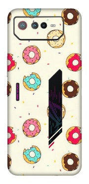 ASUS Phone Skins (All Models) - Mini Donuts Doodle Art - 3D Embossed Finish (L-122) Asus ROG Phone 6 (5G)