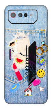 ASUS Phone Skins (All Models) - Denim Jeans Pocket - 3D Embossed Finish (L-134) Asus ROG Phone 6 (5G)