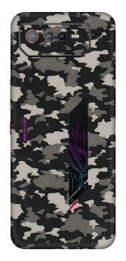 ASUS Phone Skins (All Models) - Black/Grey Camoflaunge - 3D Embossed Finish (L-142) Asus ROG Phone 6 (5G)