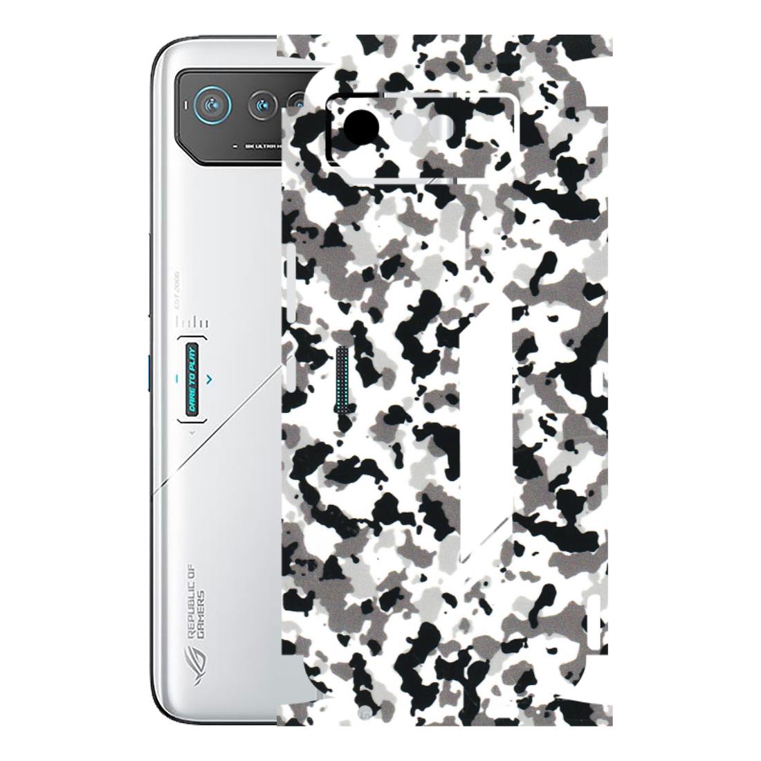 ASUS Phone Skins (All Models) - White Black Camouflage - 3D Embossed Finish (L-18) Asus ROG Phone 6 (5G)