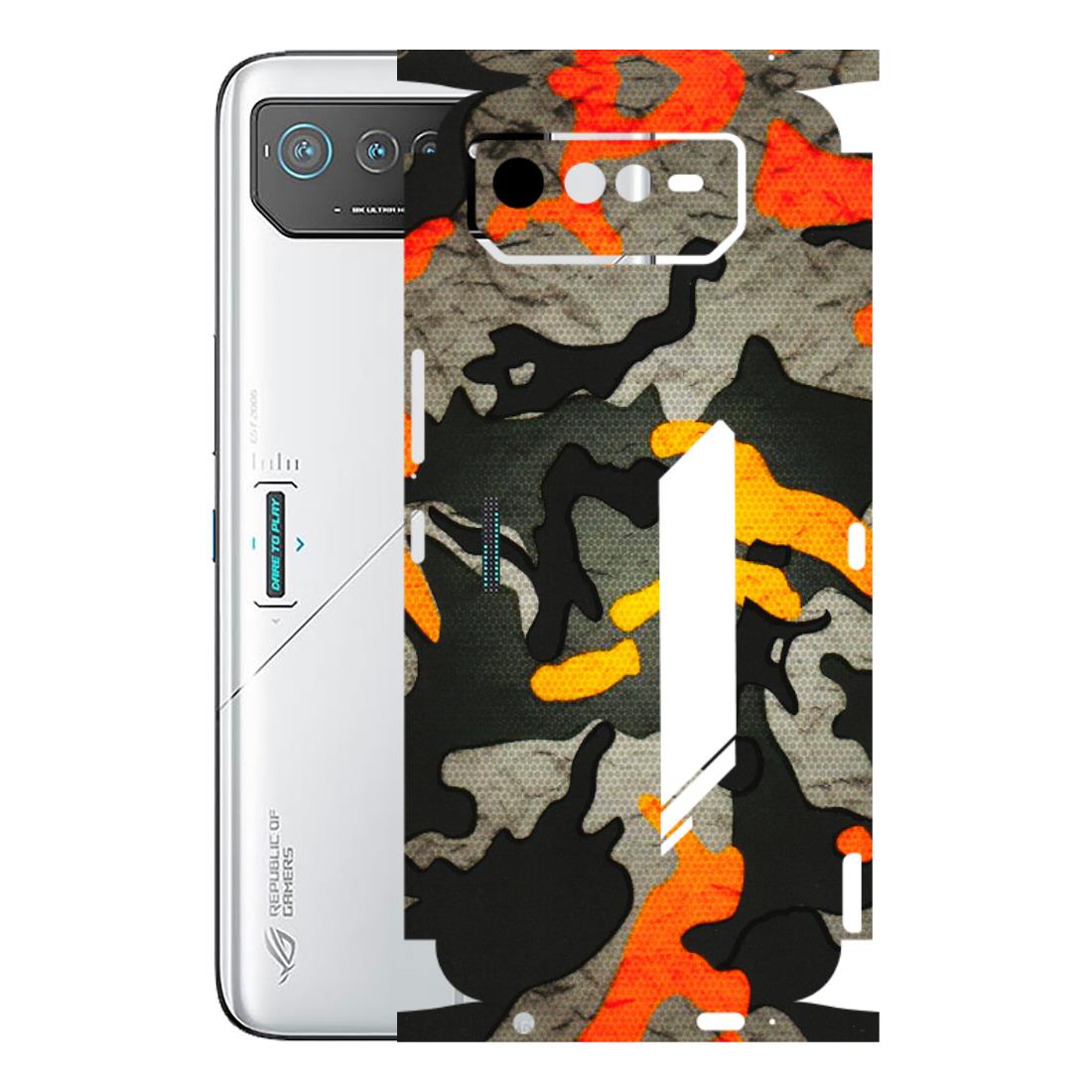 ASUS Phone Skins (All Models) - Orange Camouflage - 3D Embossed Finish (L-204) Asus ROG Phone 6 (5G)