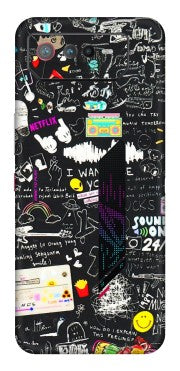 ASUS Phone Skins (All Models) - Black Creatives Doodles - 3D Embossed Finish (L-311) Asus ROG Phone 6 (5G)