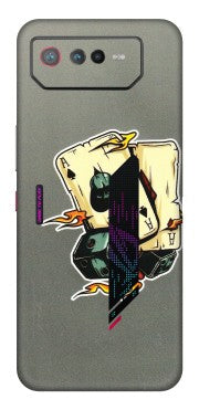 ASUS Phone Skins (All Models) - Grey Cards Of Ace - 3D Embossed Finish (L-77) Asus ROG Phone 6 (5G)