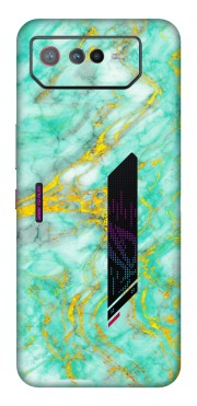 ASUS Phone Skins (All Models) - Green And Gold Marble Feel - Matte Finish (M-16) Asus ROG Phone 6 (5G)