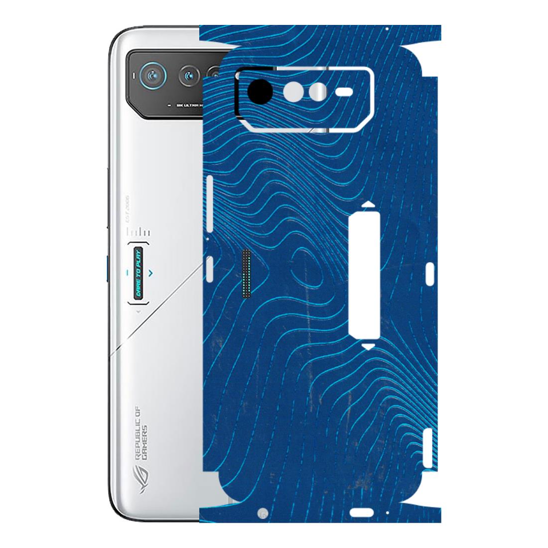 ASUS Phone Skins (All Models) - Abstract Blue Line Map - 3D Embossed Finish (L-272) Asus ROG Phone 6 PRO (5G)