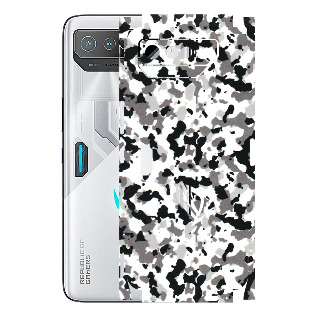 ASUS Phone Skins (All Models) - White Black Camouflage - 3D Embossed Finish (L-18) Asus ROG Phone 7 (5G)