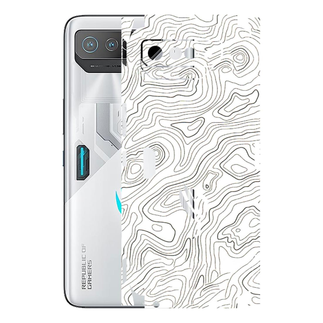 ASUS Phone Skins (All Models) - White Black Swirls - 3D Embossed Finish (L-219) Asus ROG Phone 7 (5G)