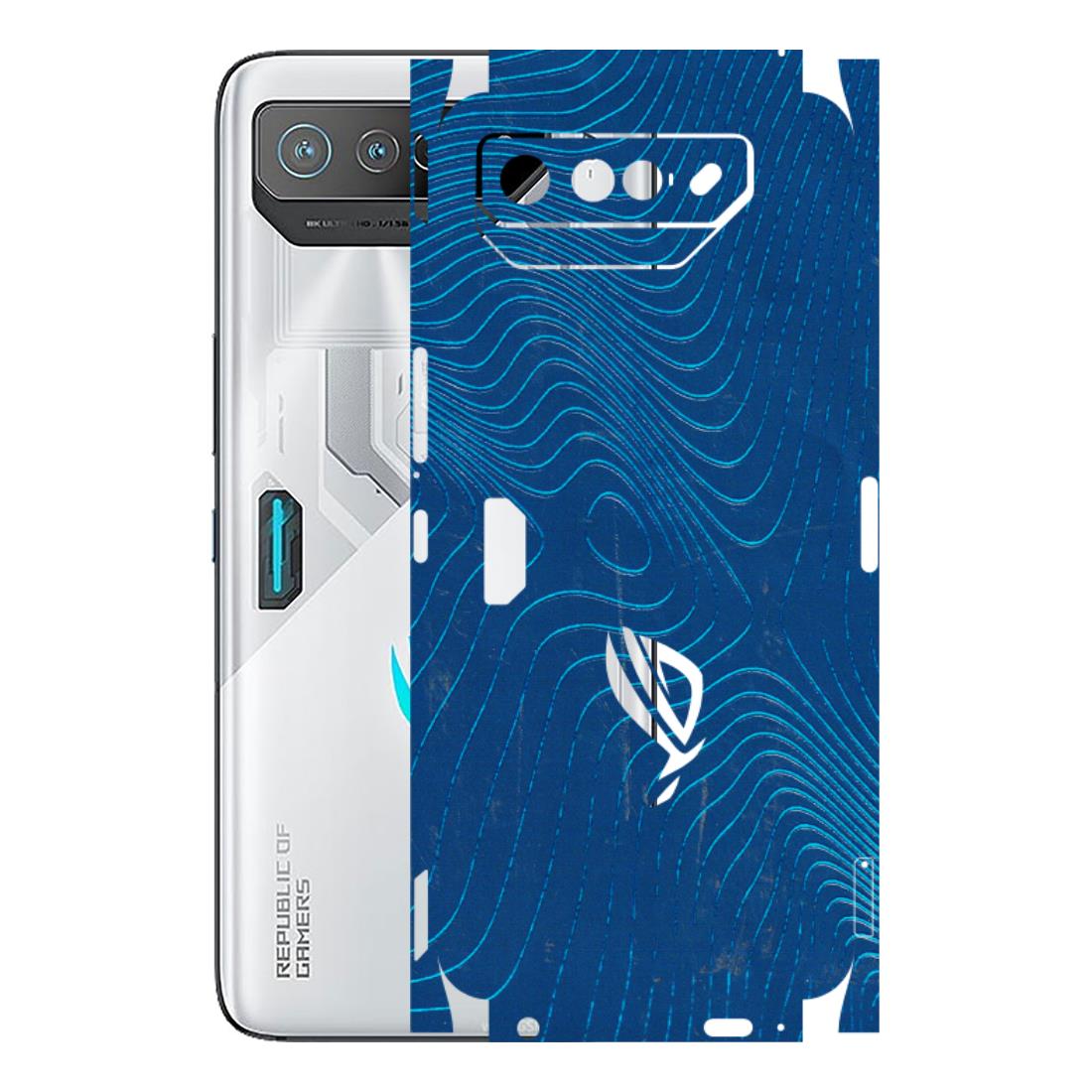 ASUS Phone Skins (All Models) - Abstract Blue Line Map - 3D Embossed Finish (L-272) Asus ROG Phone 7 (5G)