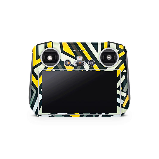 Yellow And Grey Zig Zag Matte Finish Drone Skin