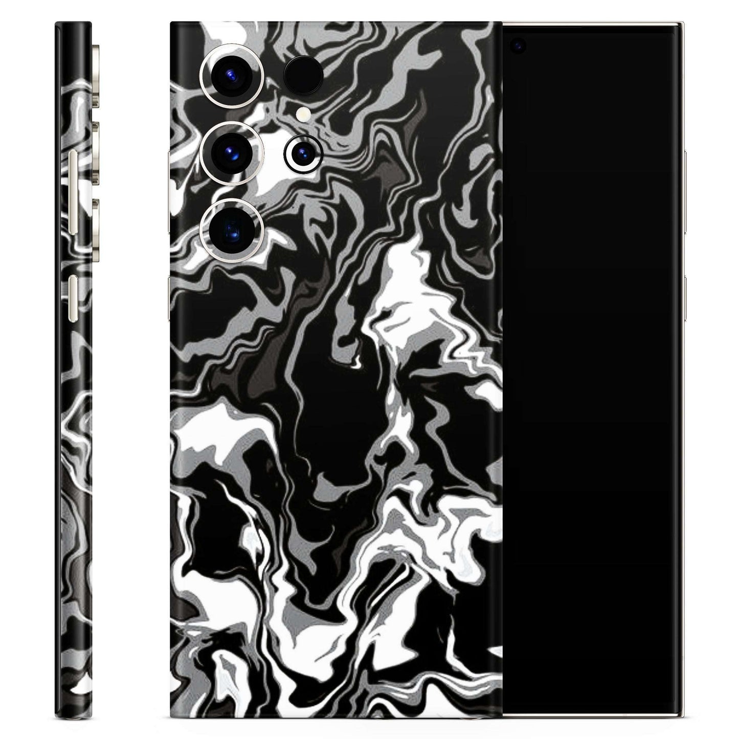 Abstract Black And White Wave 3D Textured Latest Phone Skin
