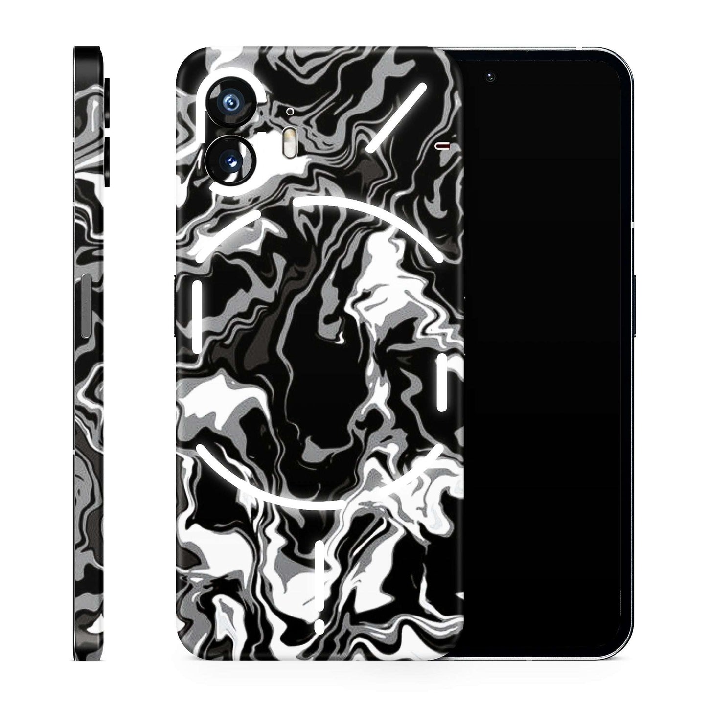Abstract Black And White Wave 3D Textured Latest Phone Skin