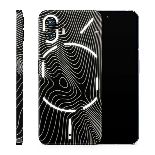 Abstract White Line Map 3D Textured Latest Phone Skin