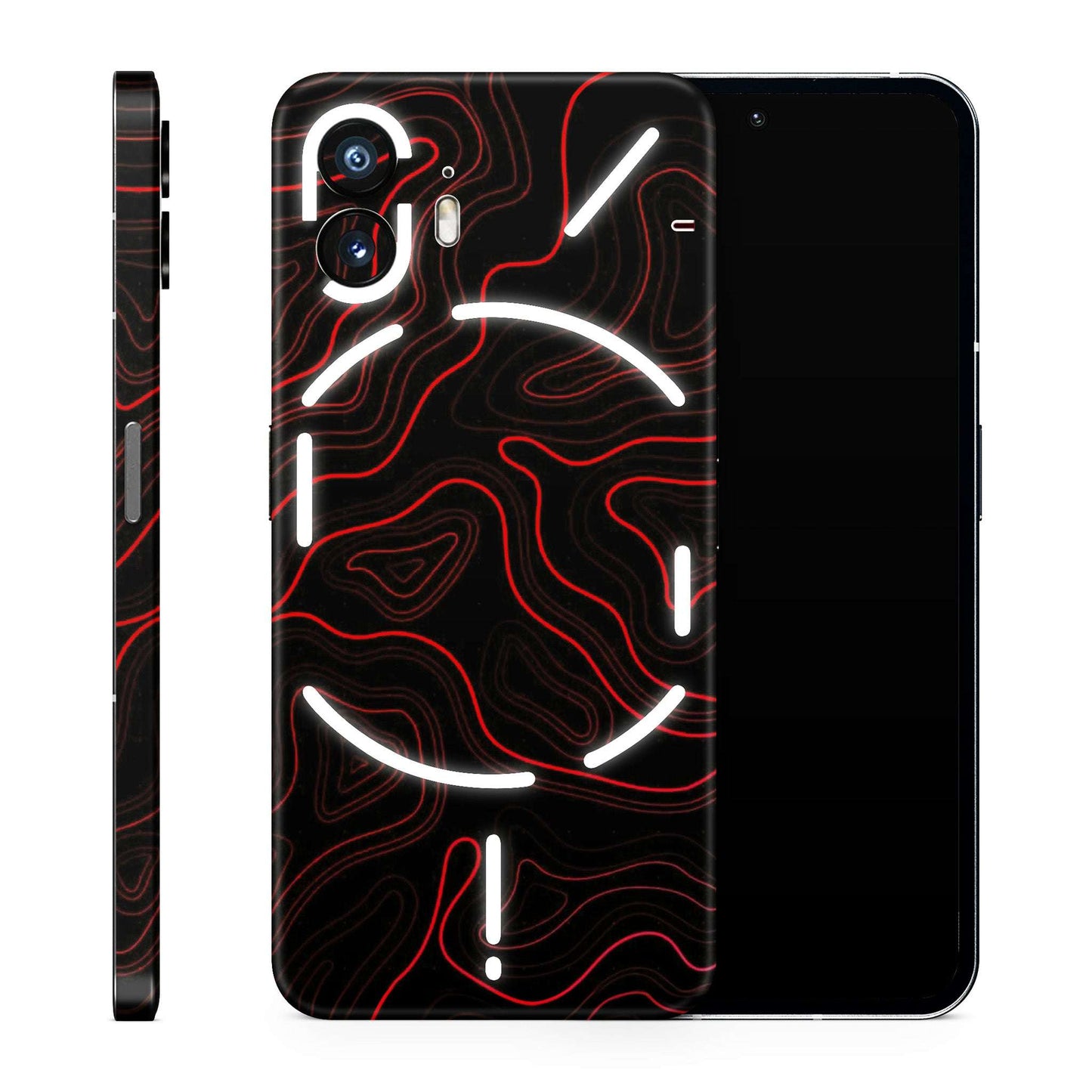 Abstract Red Line Map 3D Textured Latest Phone Skin